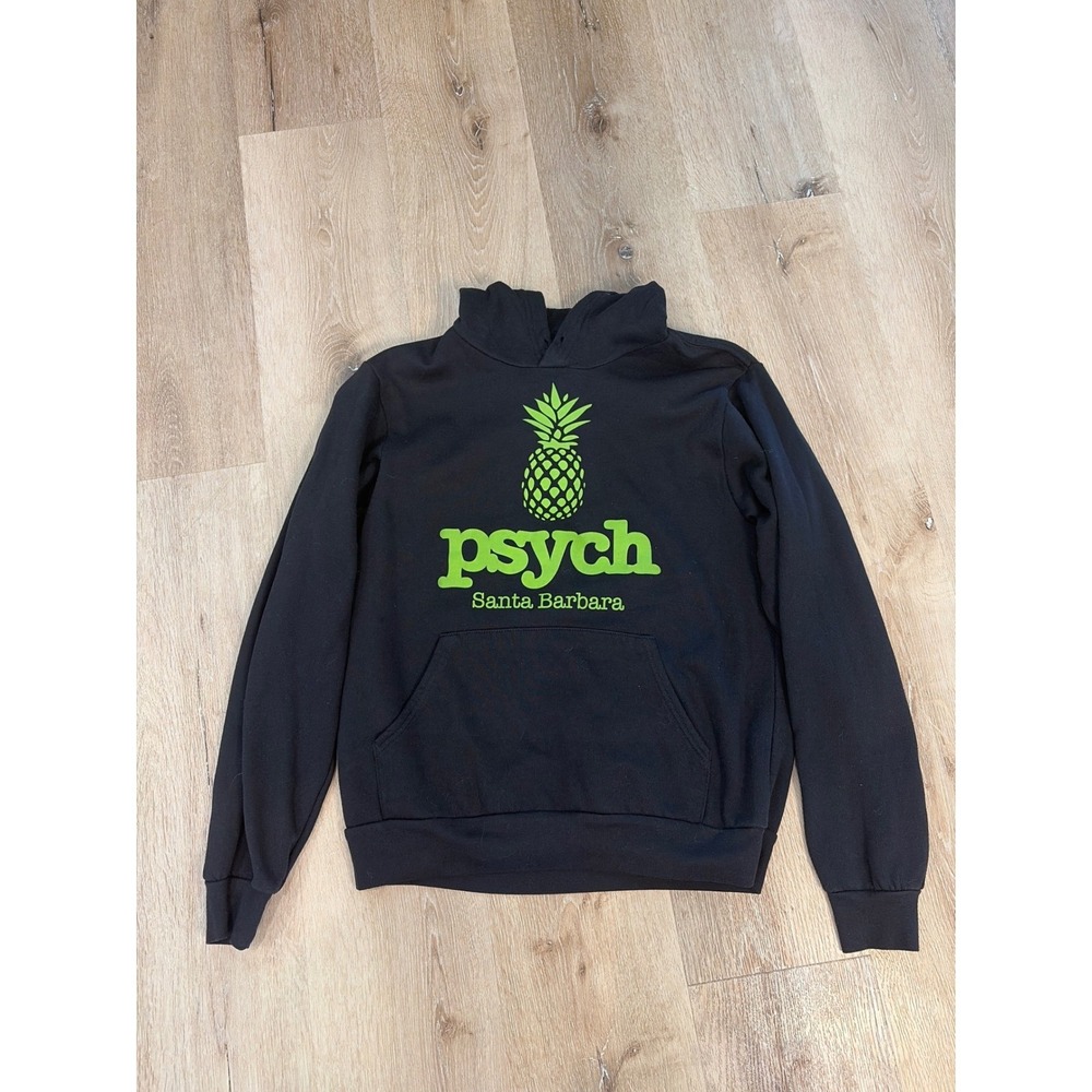 Psych Santa Barbara Pineapple Hoodie Black Neon Green Pullover Sweatshirt